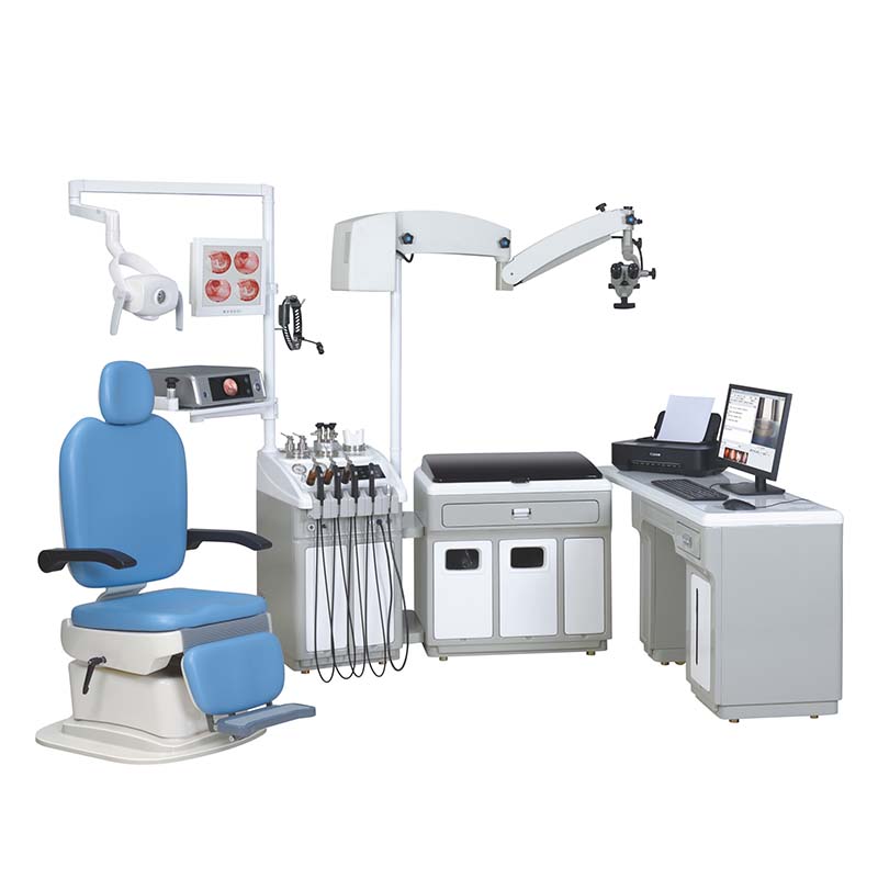 ENT work station with table in corner